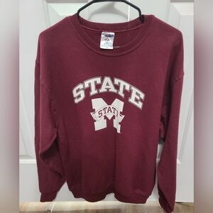 MSU Men's Medium Sweatshirt Mississippi State Univ. Burgandy Red Oak/Vintage